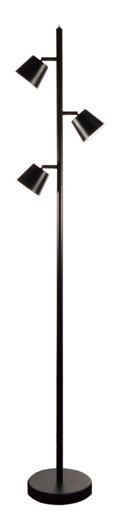 3Lt Led Floor Lamp Bk by Dainolite