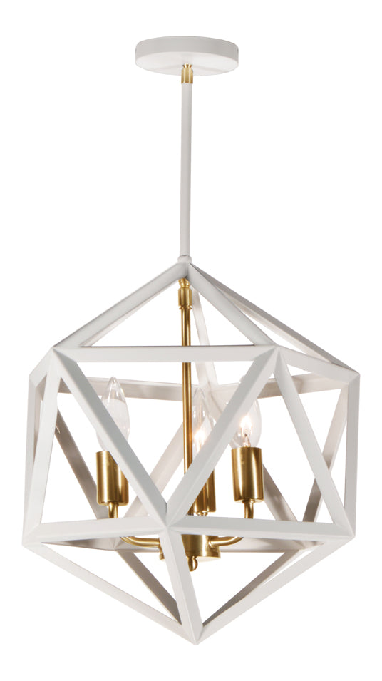 3Lt Chandelier Wh/Vb by Dainolite