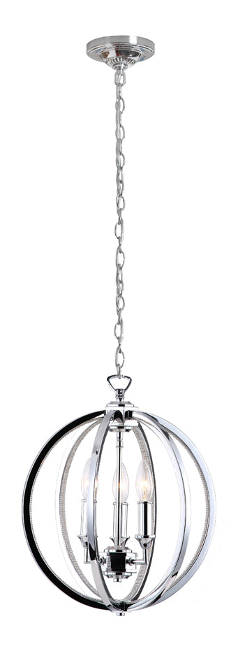3Lt Chandelier Polished Chrome W/Jeweled Accents by Dainolite