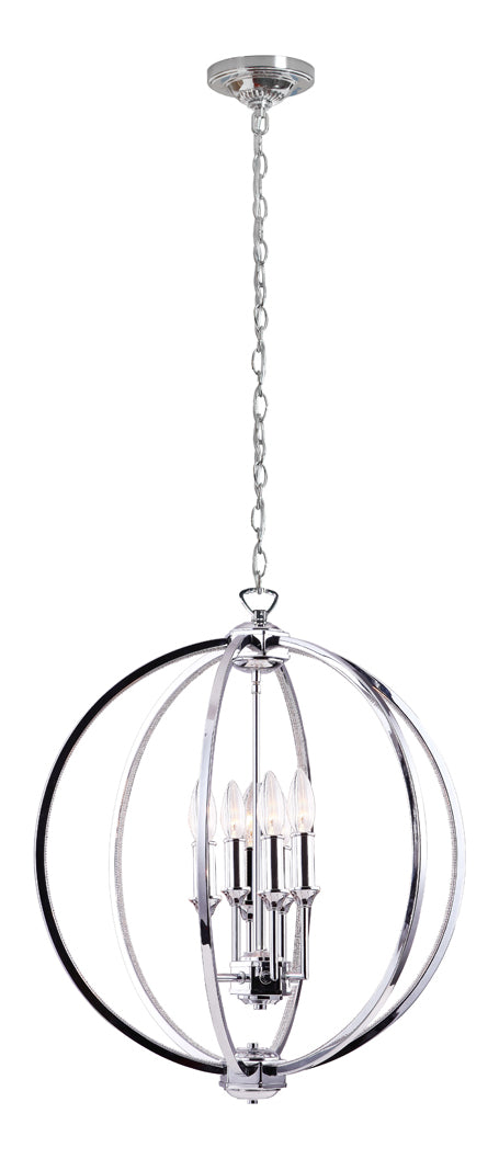 6Lt Chandelier Polished Chrome W/Jewelled Accents by Dainolite
