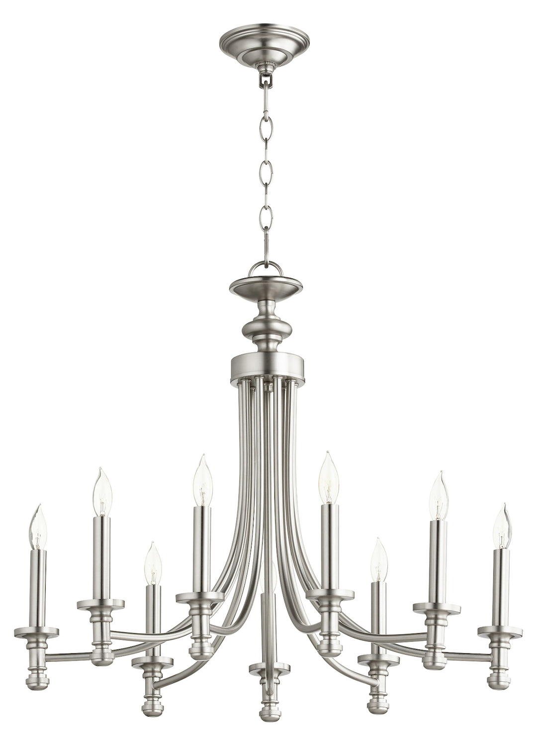 9Lt Cand Satin Nickel by Quorum