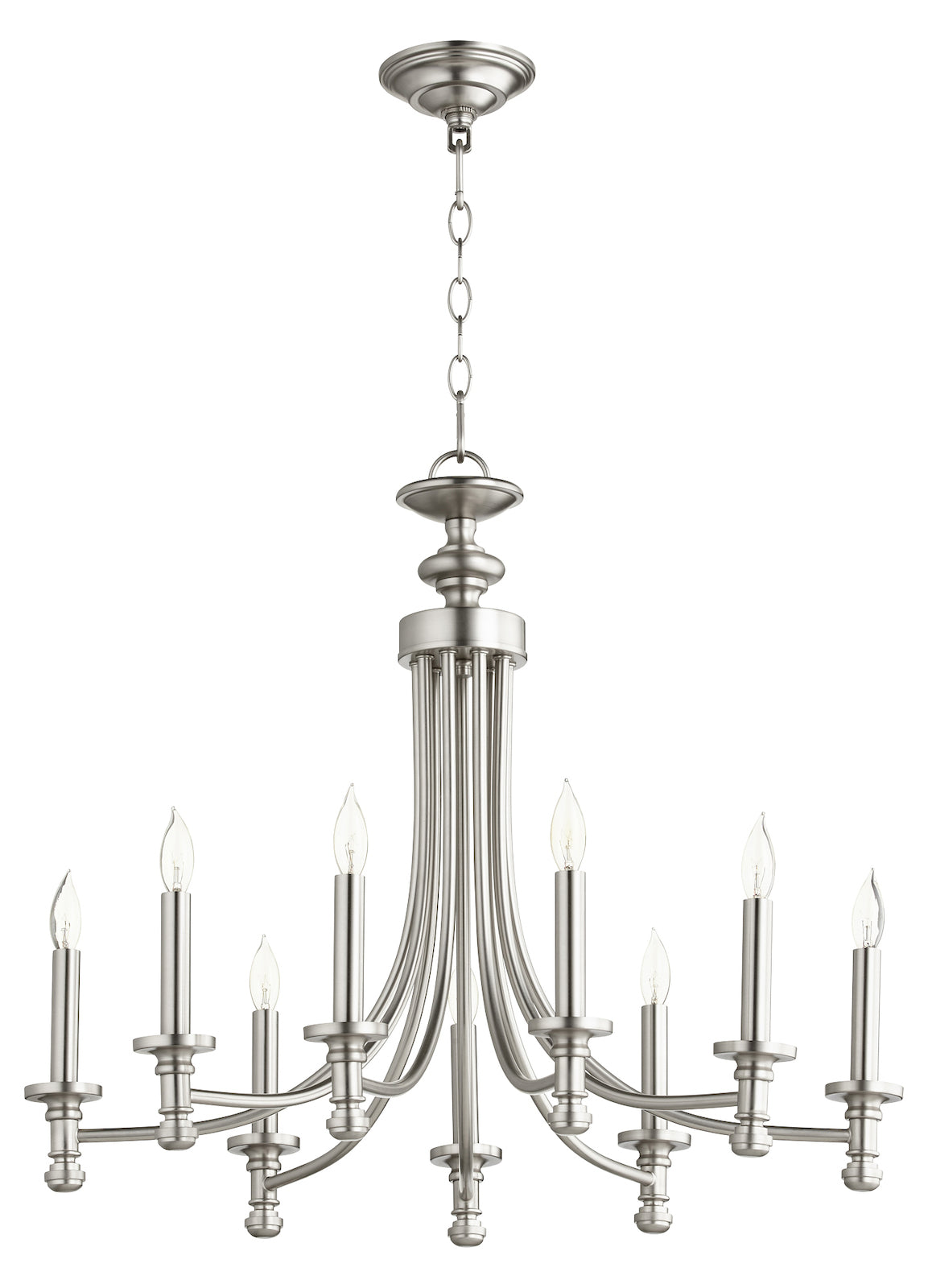 9Lt Cand Satin Nickel by Quorum
