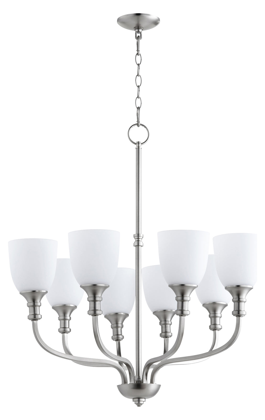 8Lt Chand Satin Nickel by Quorum