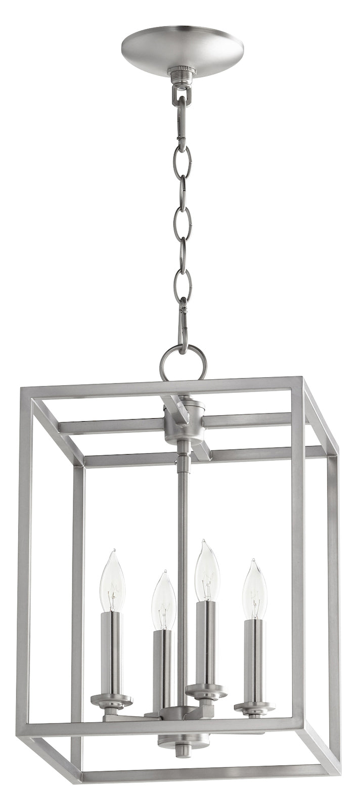 4Lt  Cuboid Entry Satin Nickel by Quorum