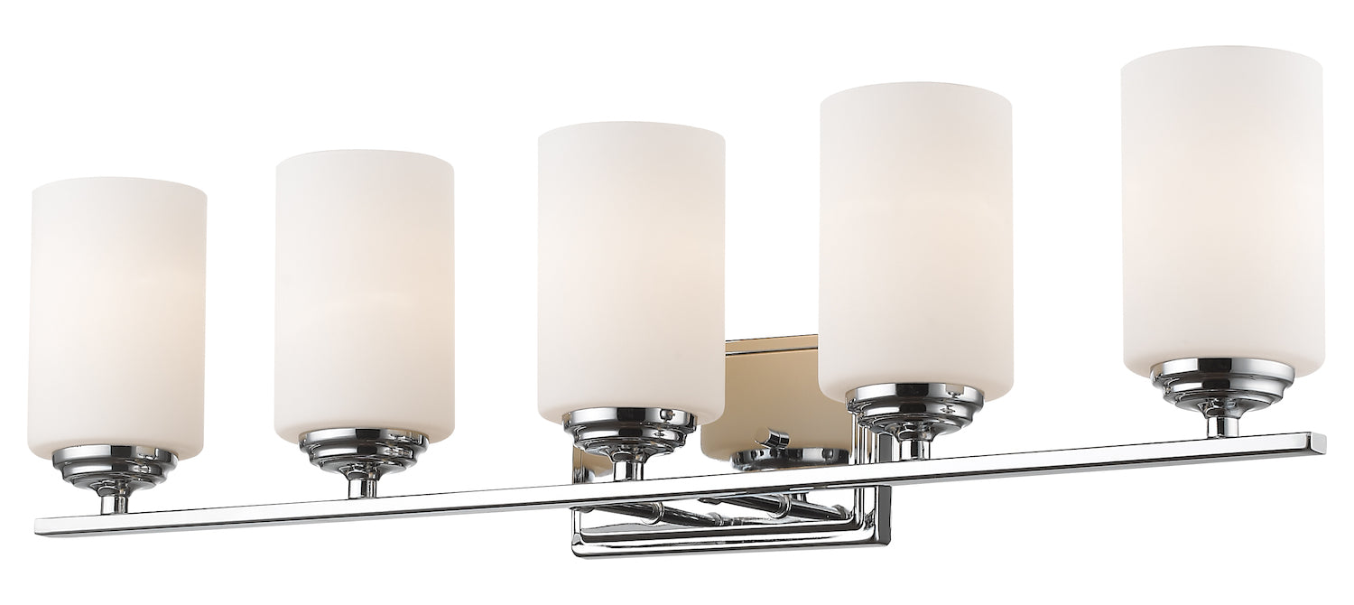Chrome  5 Light 30-3/4in Wide Bathroom Vanity Light by Z-Lite