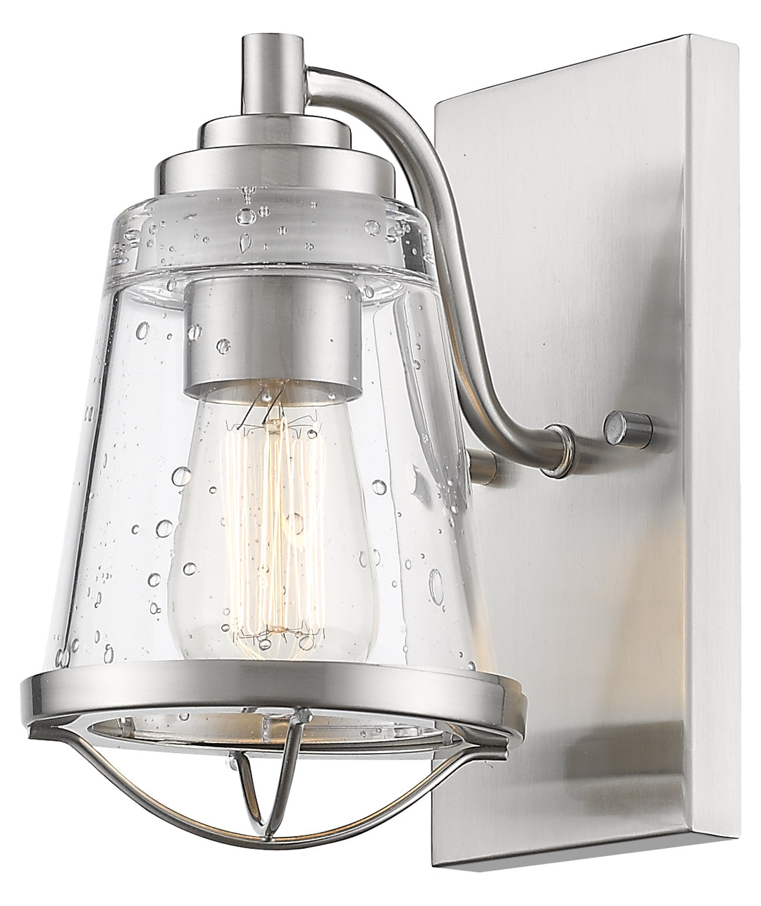 Brushed Nickel  Single Light 9-1/8in High Wall Sconce by Z-Lite
