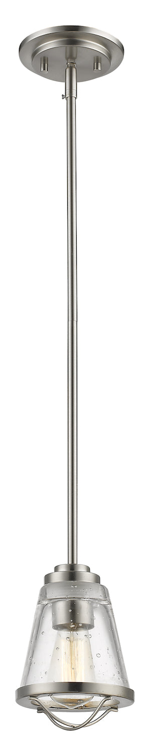 Brushed Nickel  Single Light 5-1/2in Wide Mini Pendant by Z-Lite