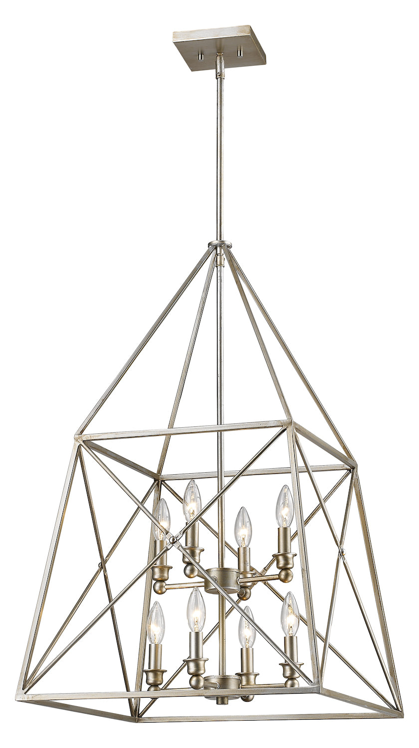Antique Silver  8 Light 20in Wide Chandelier by Z-Lite