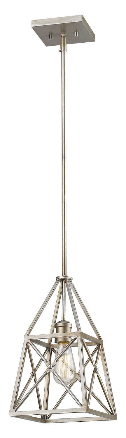 Antique Silver  Single Light 8in Wide Mini Pendant by Z-Lite