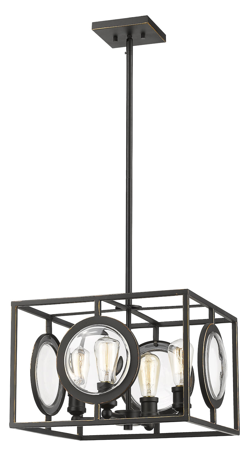 Olde Bronze  4 Light 17-3/4in Wide Pendant by Z-Lite