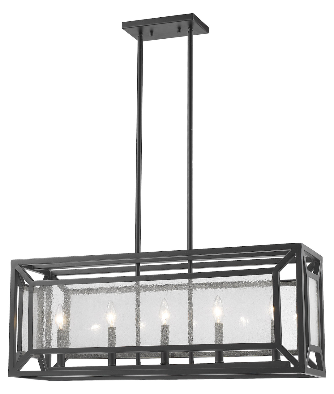 Bronze  5 Light 33-5/16in Wide Linear Chandelier by Z-Lite
