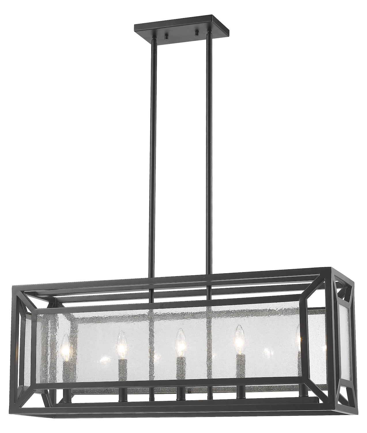 Bronze  5 Light 33-5/16in Wide Linear Chandelier by Z-Lite