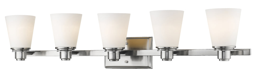 Brushed Nickel  5 Light 38-5/8in Wide Bathroom Vanity Light by Z-Lite