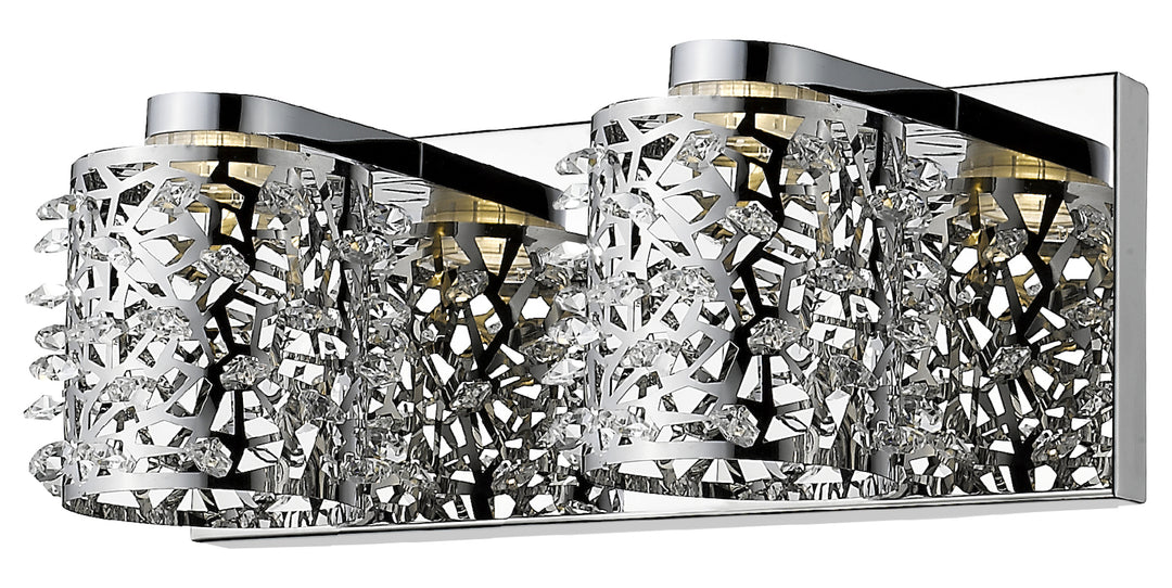 Chrome  2 Light 12-19/32in Wide Integrated LED Vanity Light by Z-Lite