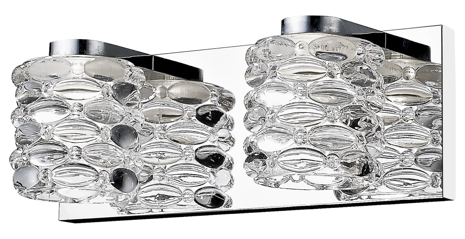 Chrome  2 Light 12-19/32in Wide Integrated LED Vanity Light by Z-Lite