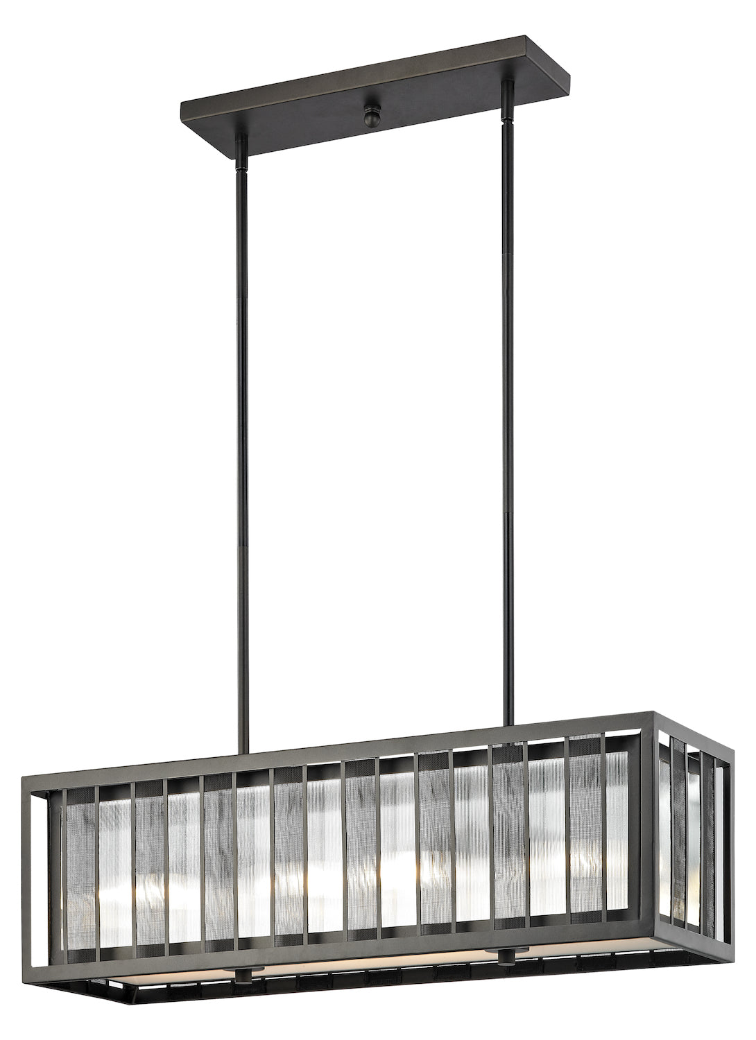 Bronze  4 Light 32in Wide Linear Chandelier by Z-Lite