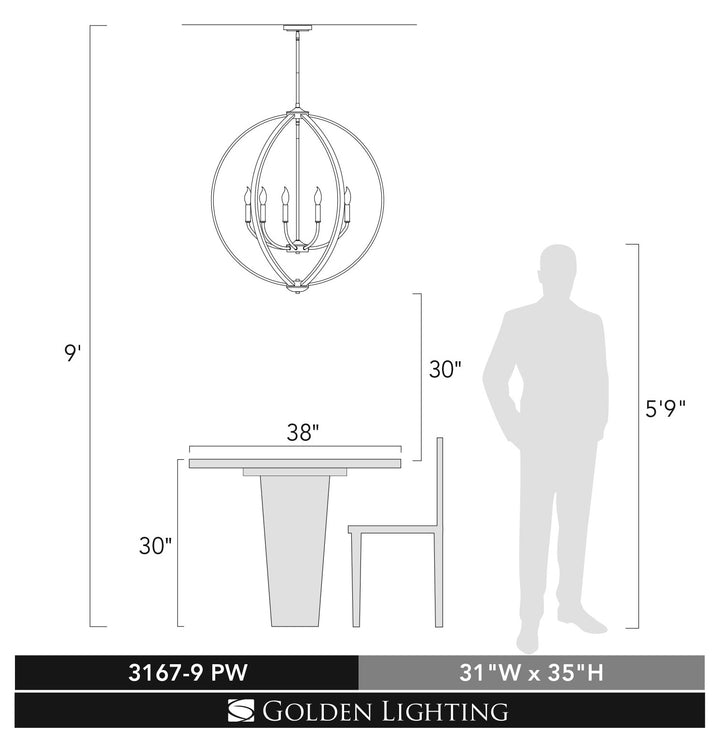 9 Light Chandelier