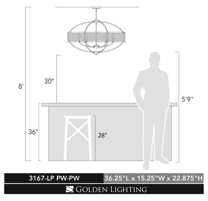 Linear Pendant (With Shade)
