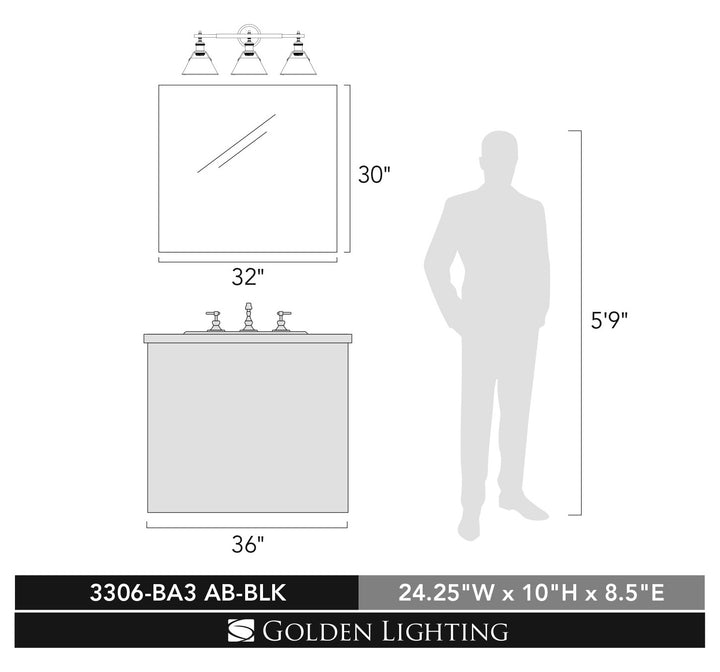 3 Light Bath Vanity