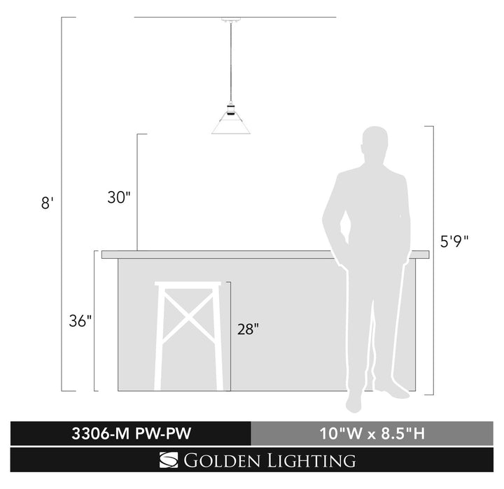 1 Light Pendant - 10In.