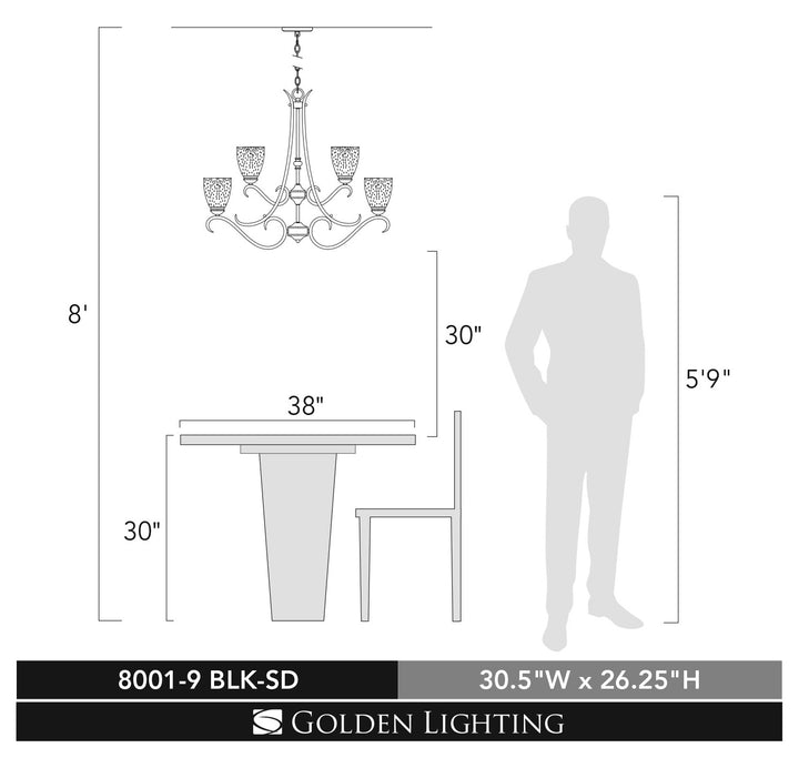 9 Light Chandelier