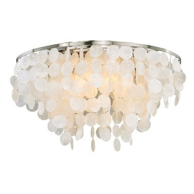 Capiz Shell 24 in. Flush Mount Satin Nickel by Vaxcel International