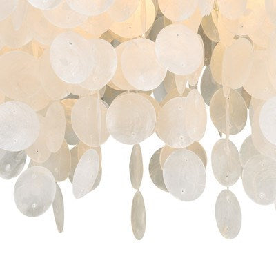Capiz Shell 24 in. Flush Mount Satin Nickel