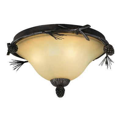 15.5-in Flush Mount Ceiling Light Black Walnut by Vaxcel International