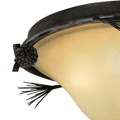 15.5-in Flush Mount Ceiling Light Black Walnut