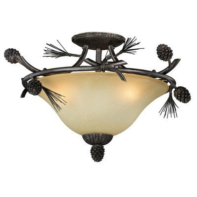 3L Semi-Flush Mount Black Walnut by Vaxcel International