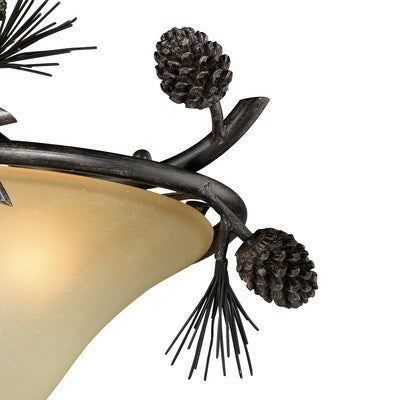 3L Semi-Flush Mount Black Walnut