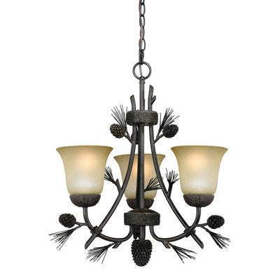 3L Mini Chandelier Black Walnut by Vaxcel International