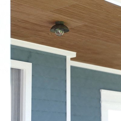 10-in Outdoor Flush Mount Ceiling Light Textured Gray