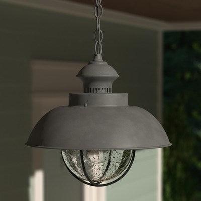 10-in Outdoor Pendant Textured Gray