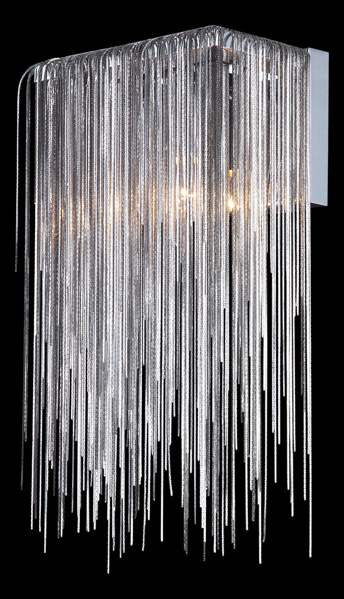 Fountain Ave. Collection Chrome Jewlery Chain Wall Sconce by Avenue Lighting