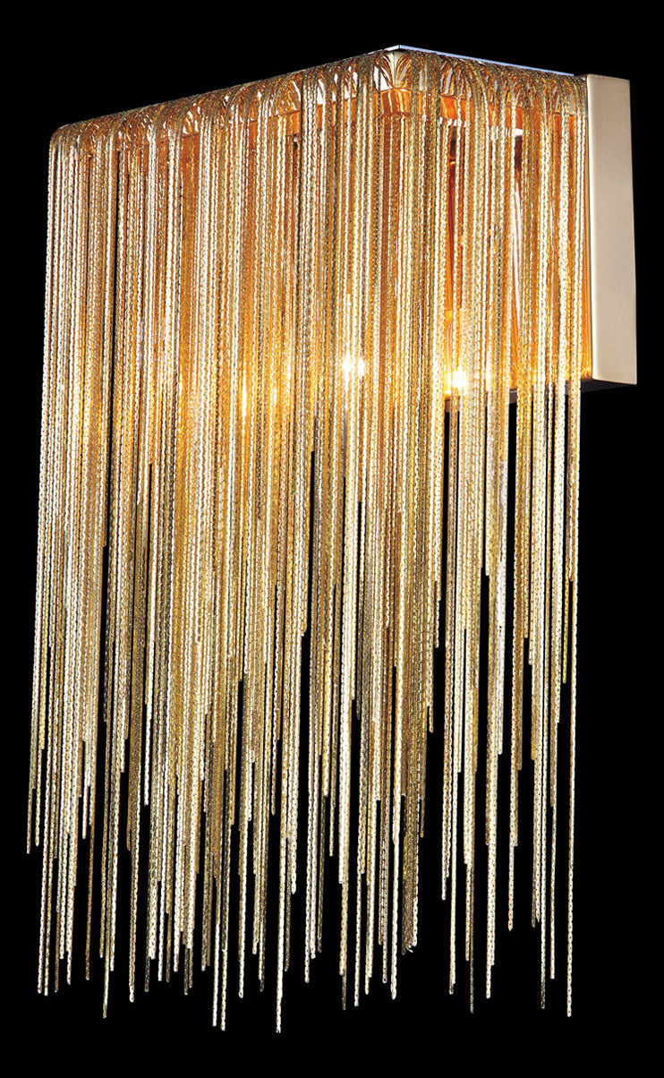 Fountain Ave. Collection Gold Jewlery Chain Wall Sconce by Avenue Lighting