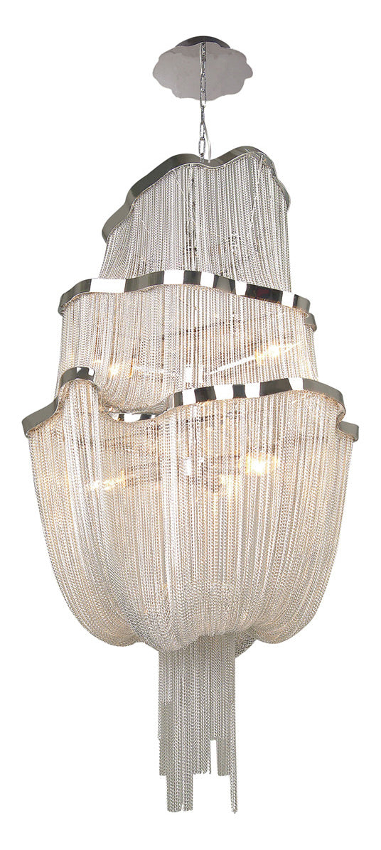 Mullholland Dr. Collection Chrome Finish Steel Chain Hanging Foyear Fixture by Avenue Lighting