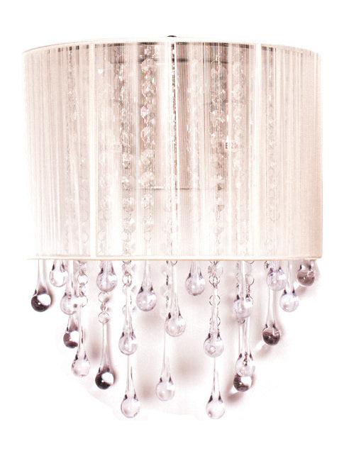 Beverly Drive Collection White Silk String And Crystal Wal Sconce by Avenue Lighting