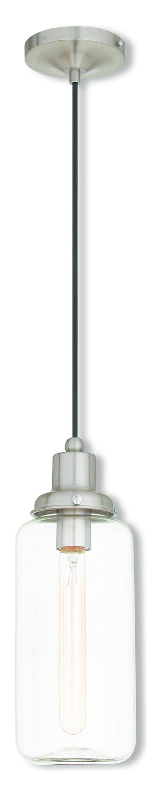 1 Light Brushed Nickel Mini Pendant by Livex Lighting