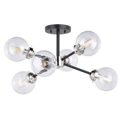 25-in Semi Flush Ceiling Light Satin Nickel and Oil Rubbed Bronze by Vaxcel International