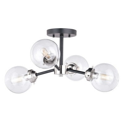 20-in Semi Flush Ceiling Light Satin Nickel and Oil Rubbed Bronze by Vaxcel International