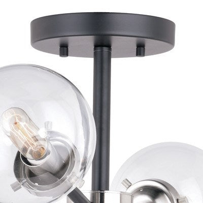 20-in Semi Flush Ceiling Light Satin Nickel and Oil Rubbed Bronze