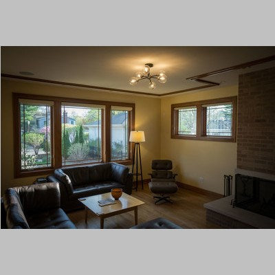 20-in Semi Flush Ceiling Light Satin Nickel and Oil Rubbed Bronze