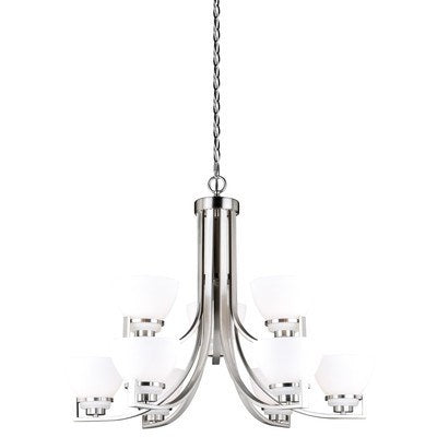 9L Chandelier Satin Nickel by Vaxcel International