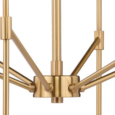6L Chandelier Natural Brass