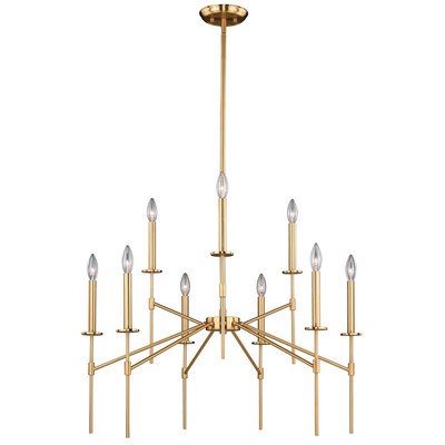 9L Chandelier Natural Brass by Vaxcel International