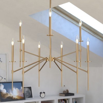 9L Chandelier Natural Brass