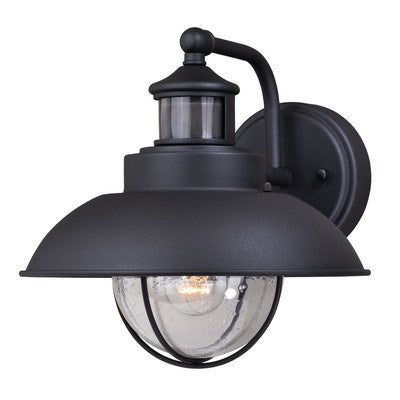 Motion Sensor Dusk to Dawn Outdoor Wall Light Textured Black by Vaxcel International