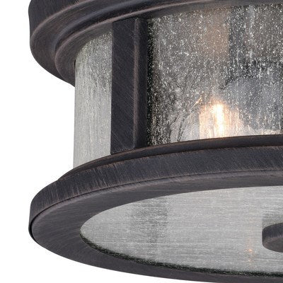 13-in Outdoor Flush Mount Ceiling Light Rust Rust Iron