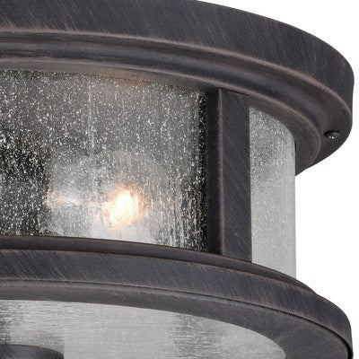 13-in Outdoor Flush Mount Ceiling Light Rust Rust Iron